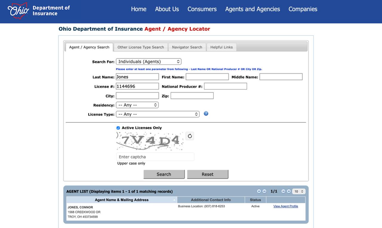 State license verification